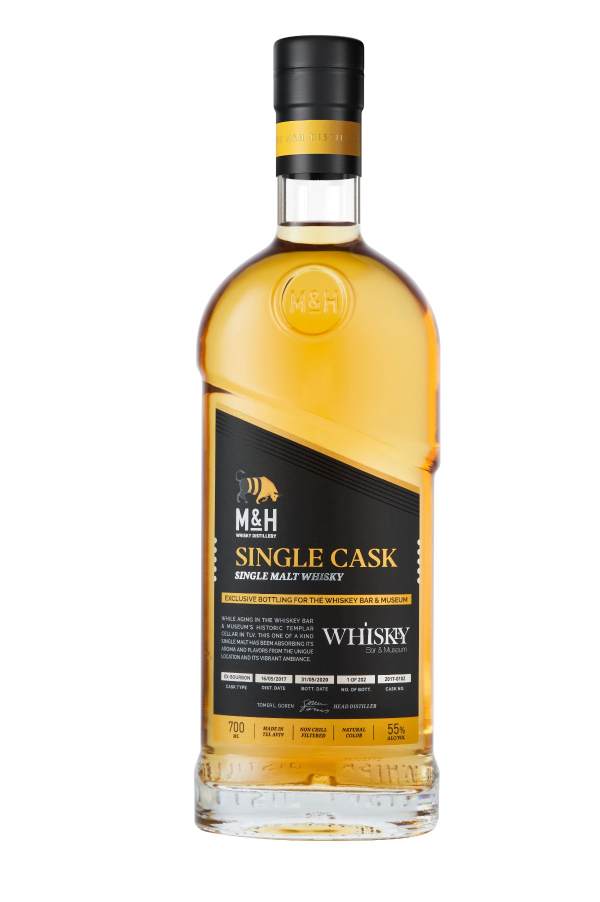 M&H Single Cask + זוג כוסות גלנקיירן