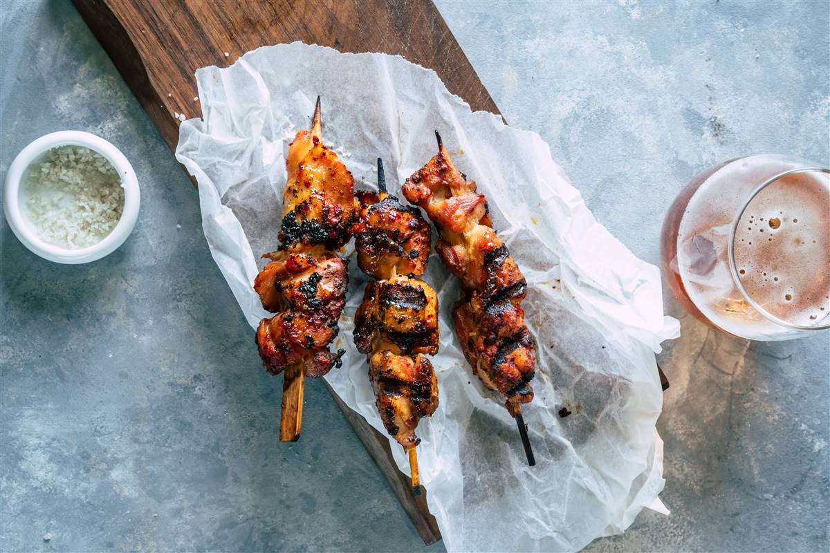 שיפוד פרגית על האש