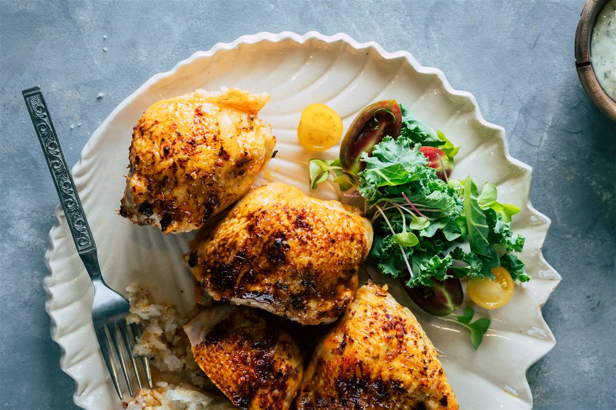 עופיון הבוסתן במילוי אורז ובצלים