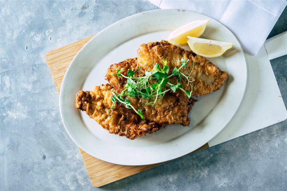 פילה אמנון מטוגן בציפוי קריספי