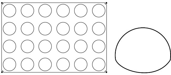 תבנית סיליקון חצי כדור 24 שקעים