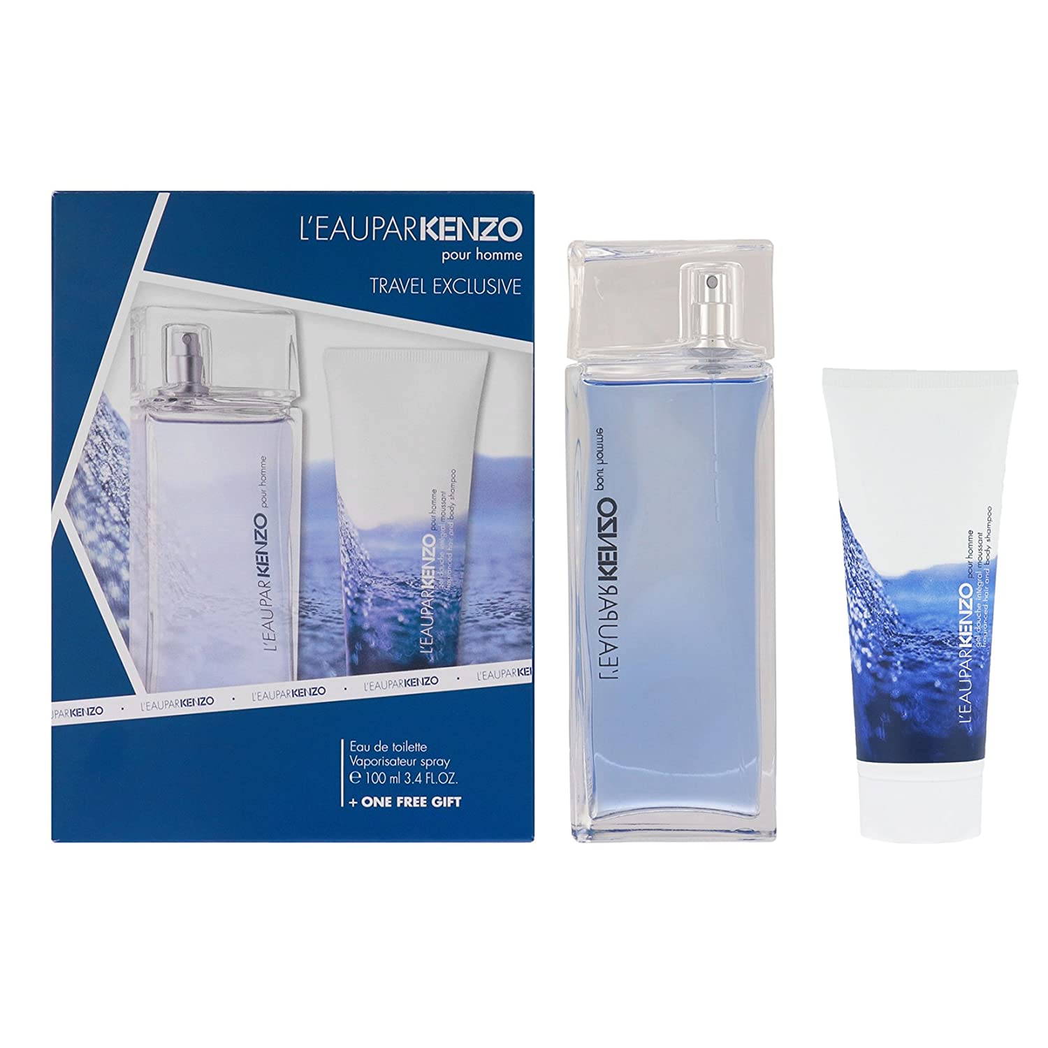 מארז קנזו לגבר בושם לאו א.ד.ט + שמפו - Kenzo L'eau E.D.T Set