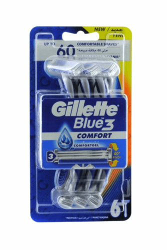 סכיני גילוח לגבר ג'ילט בלו 3 קומפורט 6 יחידות - Gillette