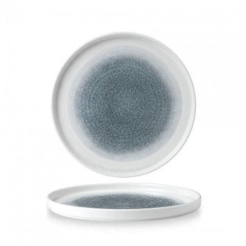 צלחת שף קנט ישר קוטר 26 צבע RAKU Topaz Blue