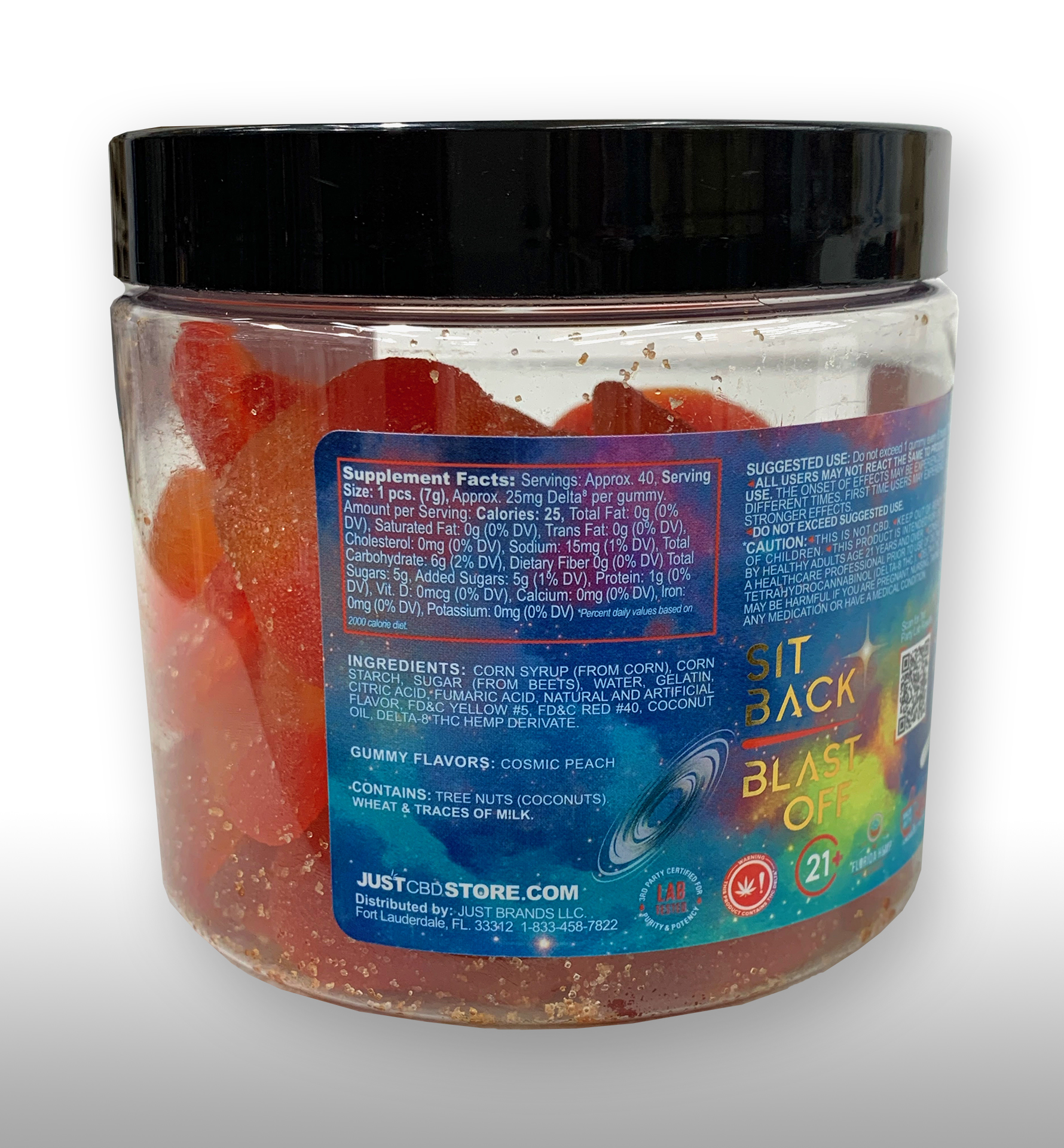 Just Delta Delta 8 Gummies Exotic Peaches 1000 mg