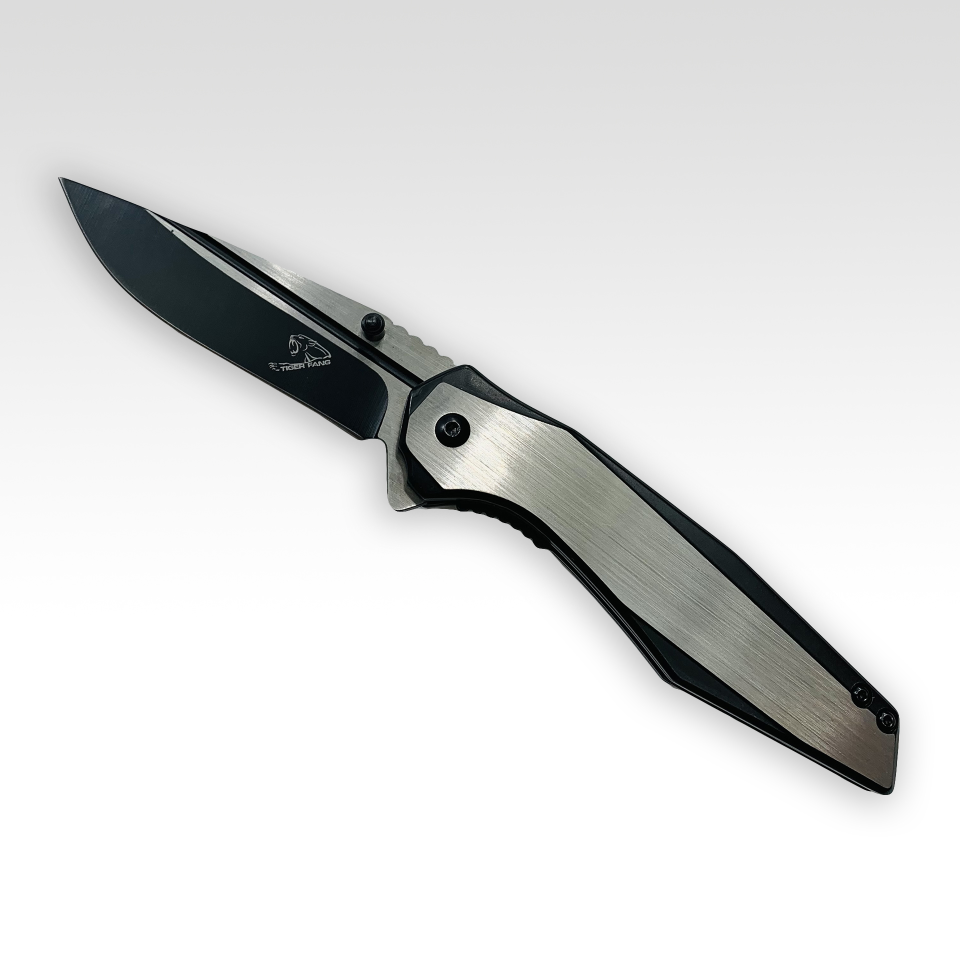 Tiger Fang Spring-Assist Tactical Folding Knife Silver