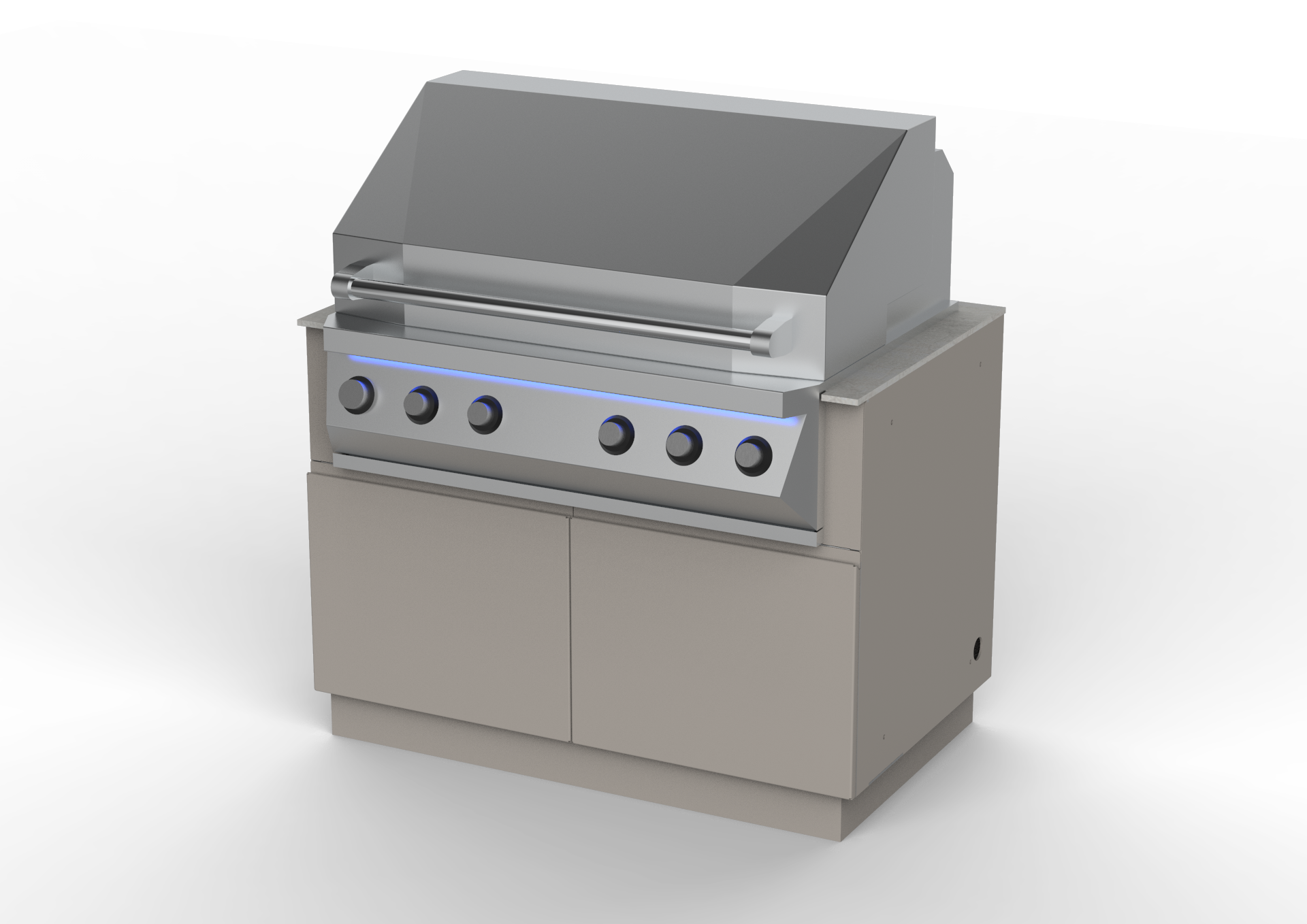 UNICA Cabinet 48 Inch with low door open + Twin Eagel 42 grill
