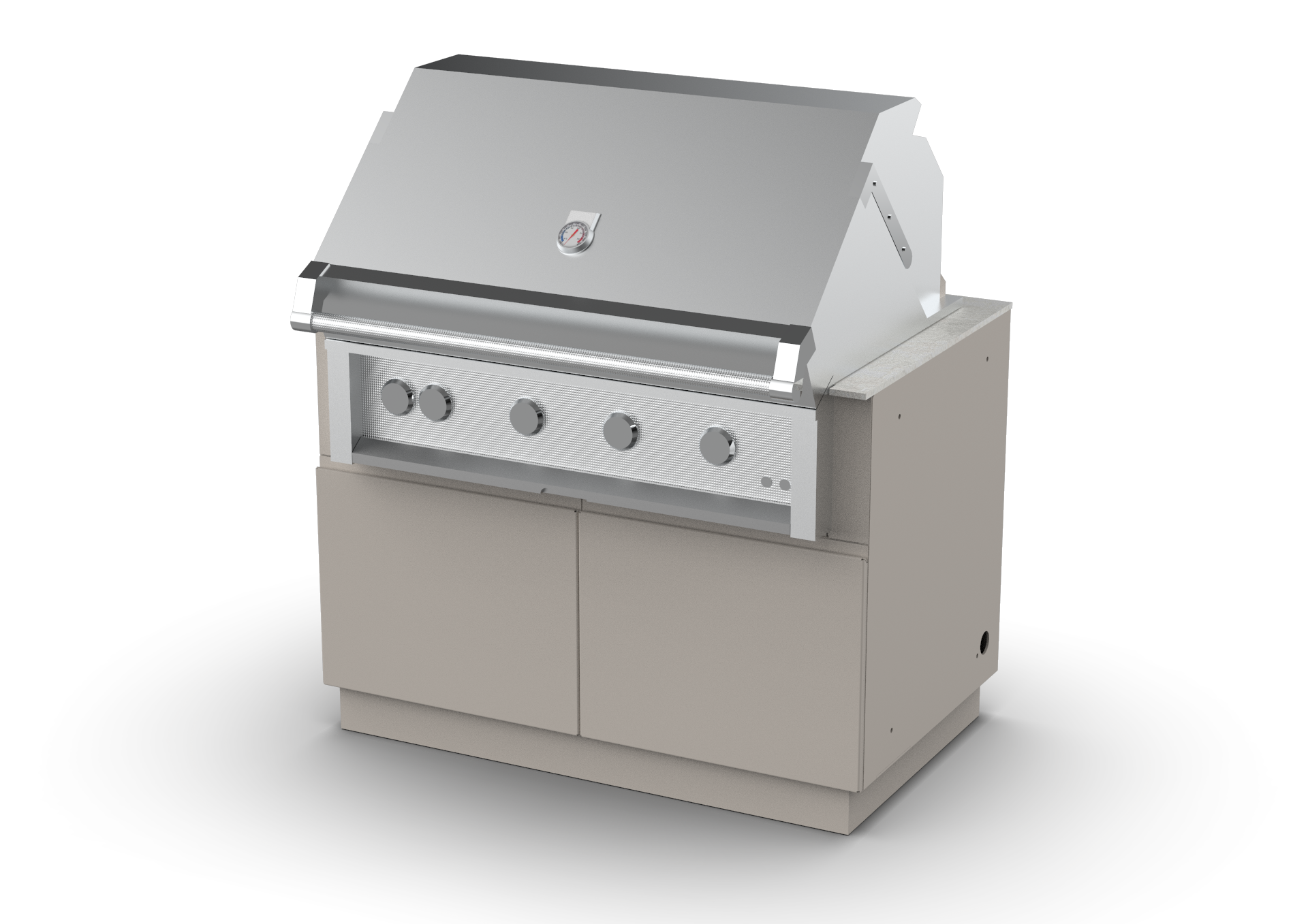 UNICA Cabinet 48 Inch with low door open + Hestan 42 grill