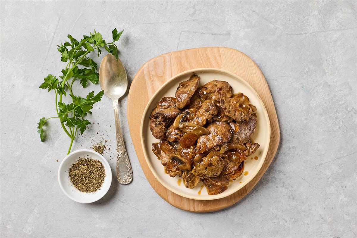 Chicken livers with onions Aluminum pan – 650 ml