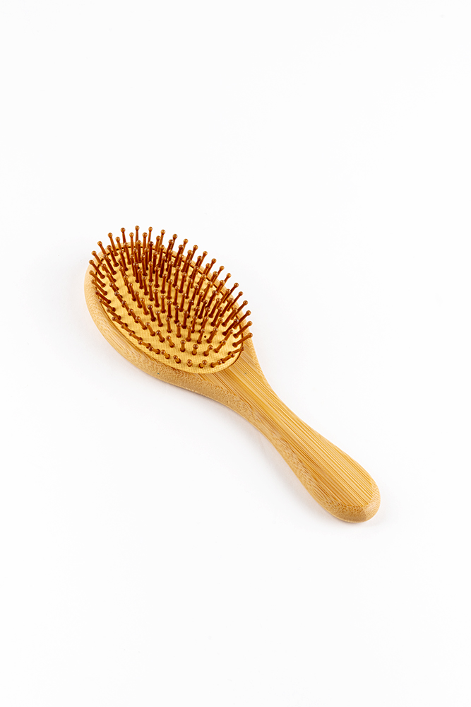Set of 2 Natural Bamboo Hairbrushes