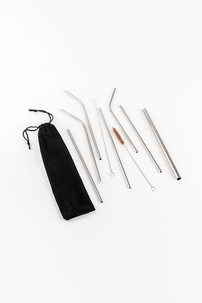 Eco-Friendly Set of 6 Stainless Steel Drinking Straws