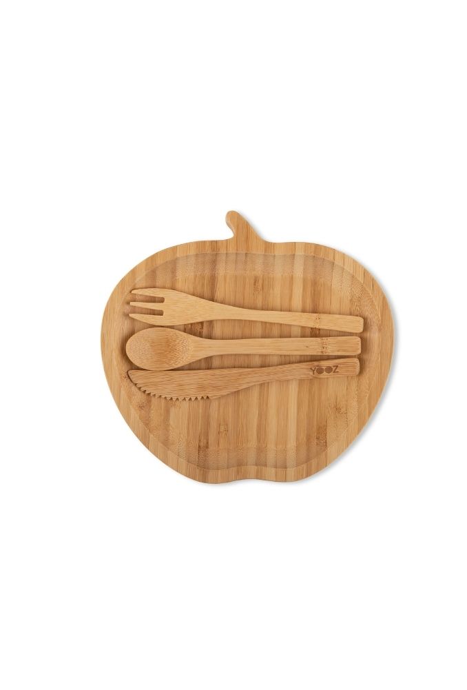 Children's bamboo tableware set