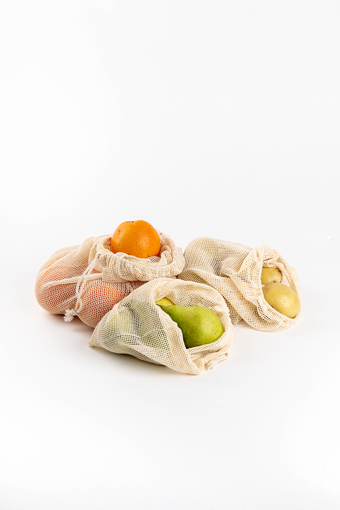 Reusable 3-Piece Cotton Mesh Bag Set