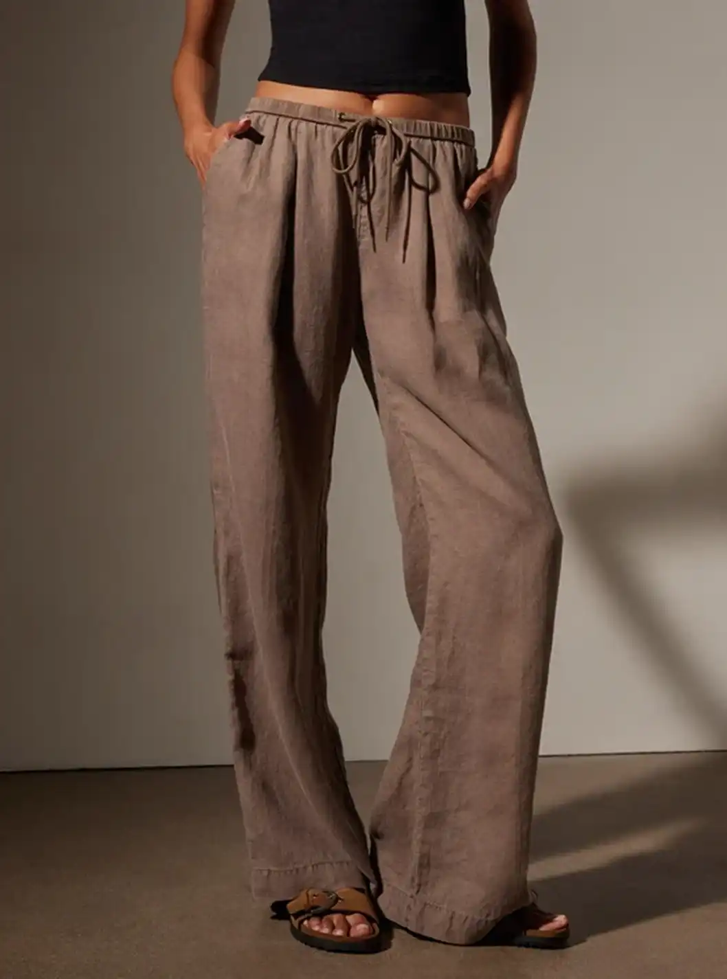 WIDE LEG RELAXED LINEN PANT