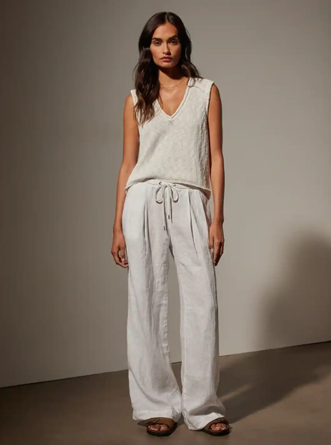 WIDE LEG RELAXED LINEN PANT