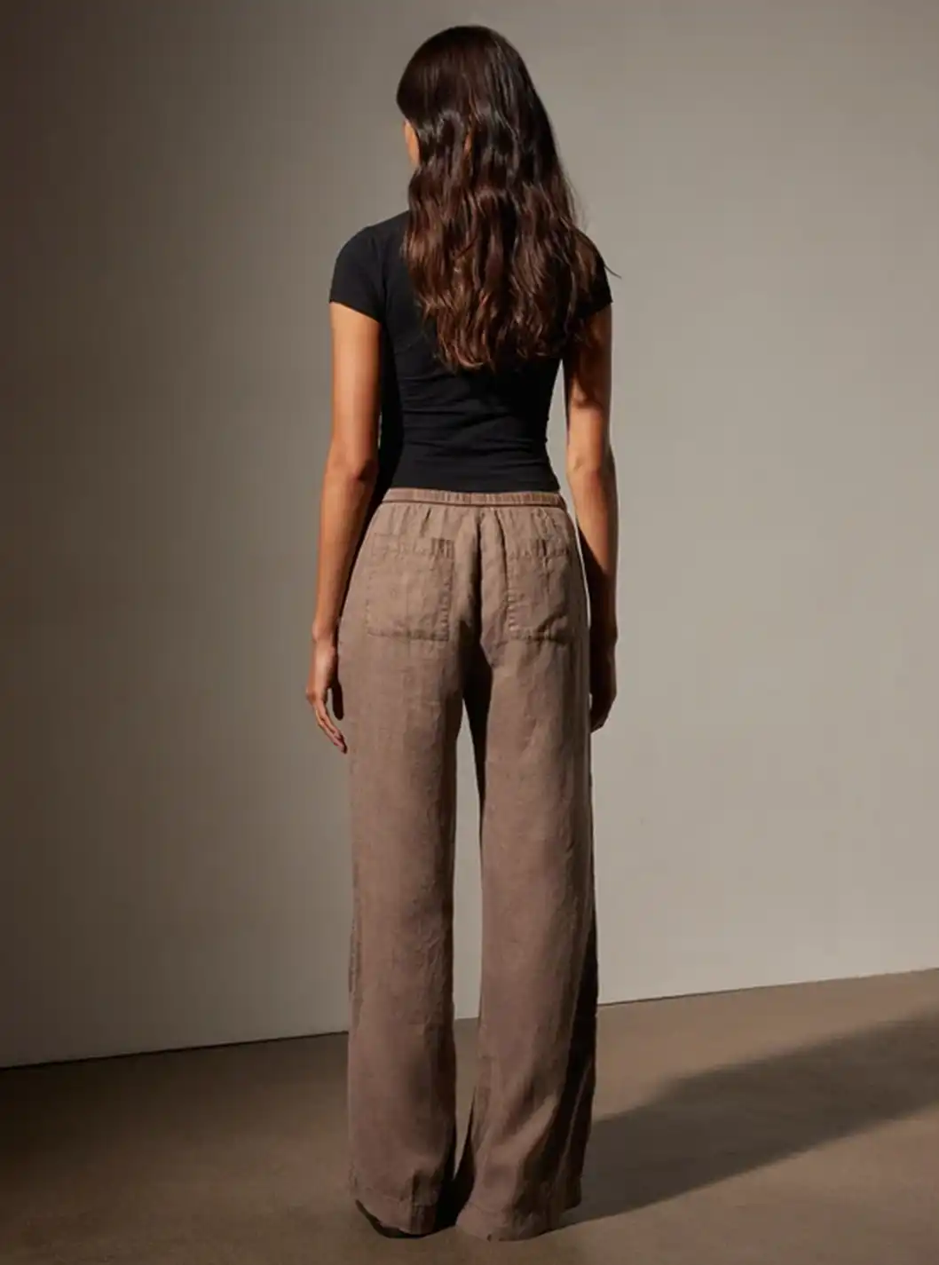 WIDE LEG RELAXED LINEN PANT