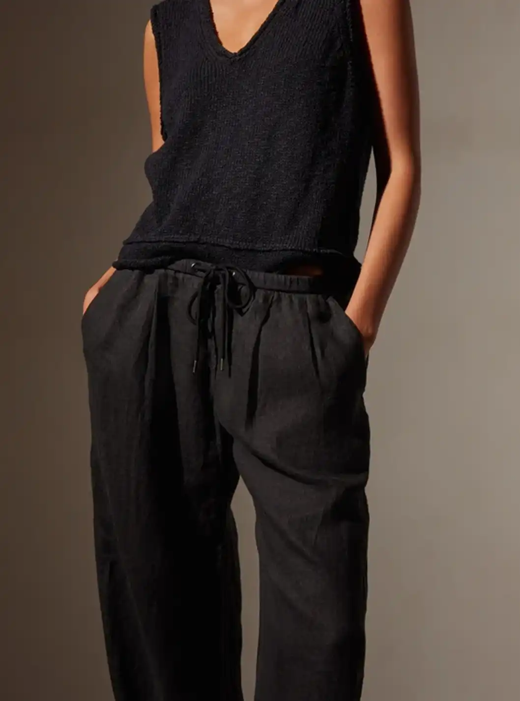 WIDE LEG RELAXED LINEN PANT