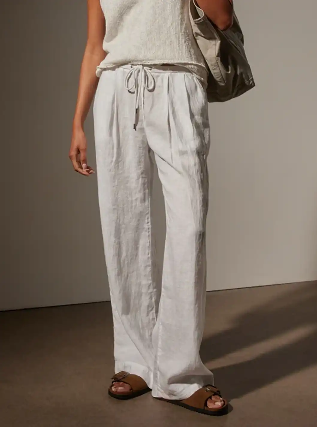 WIDE LEG RELAXED LINEN PANT