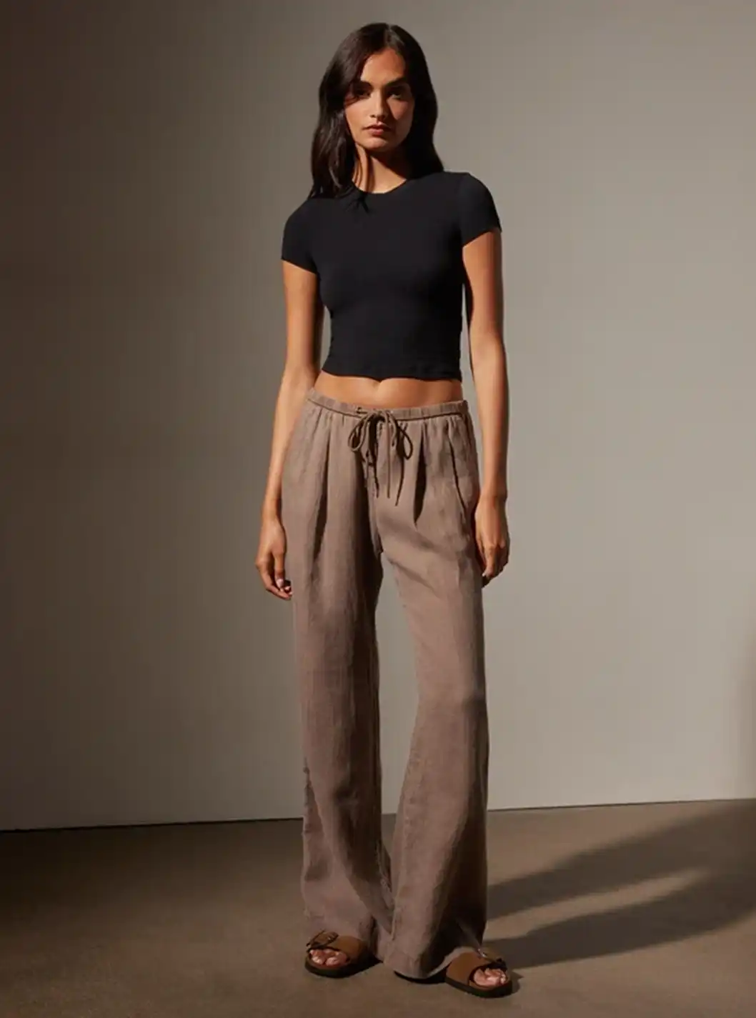 WIDE LEG RELAXED LINEN PANT