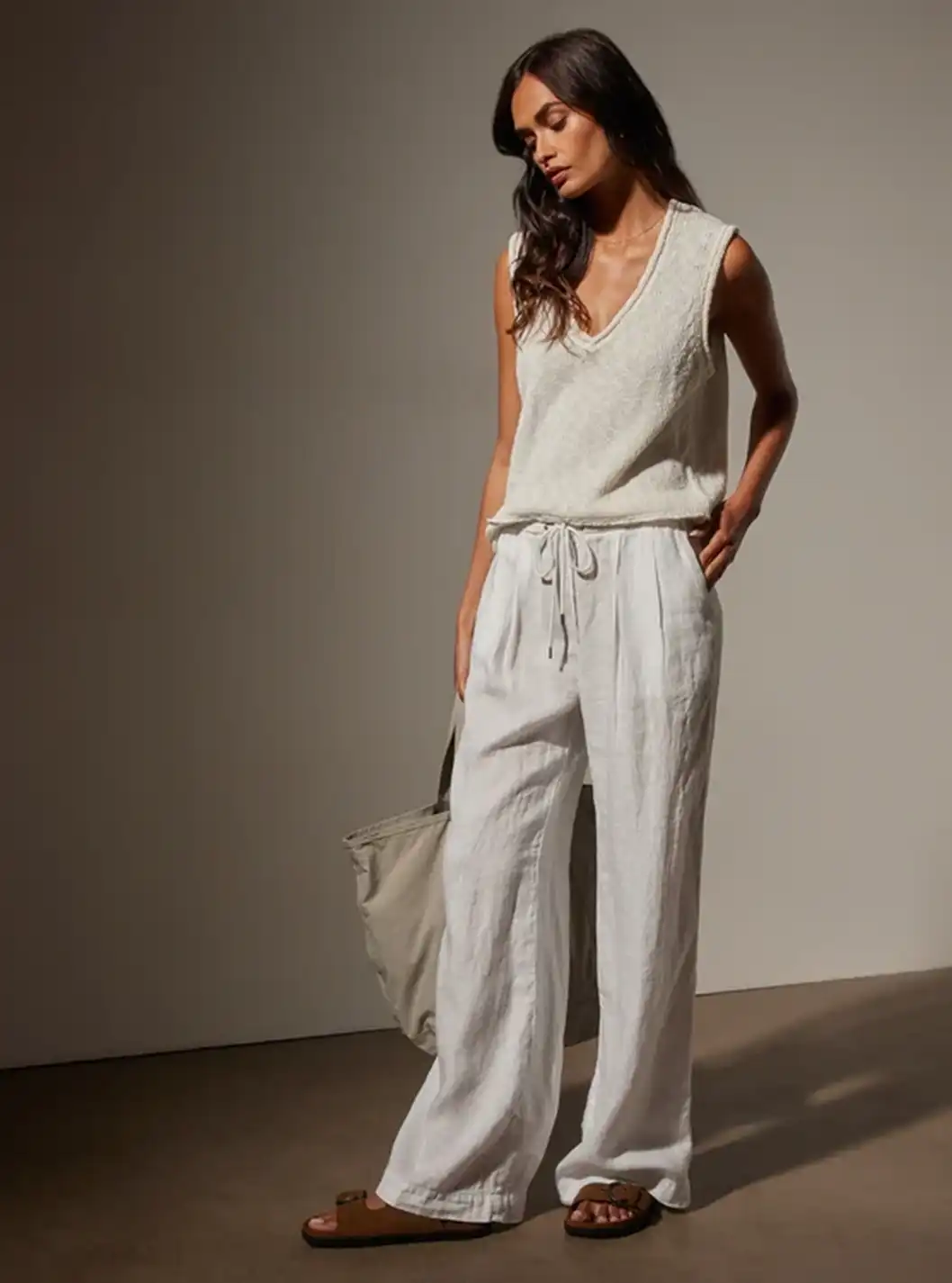 WIDE LEG RELAXED LINEN PANT