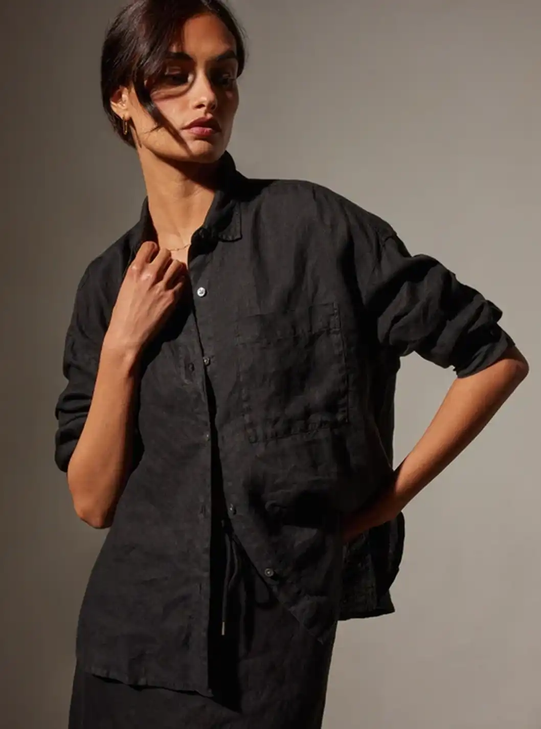 GARMENT DYED LINEN SHIRT