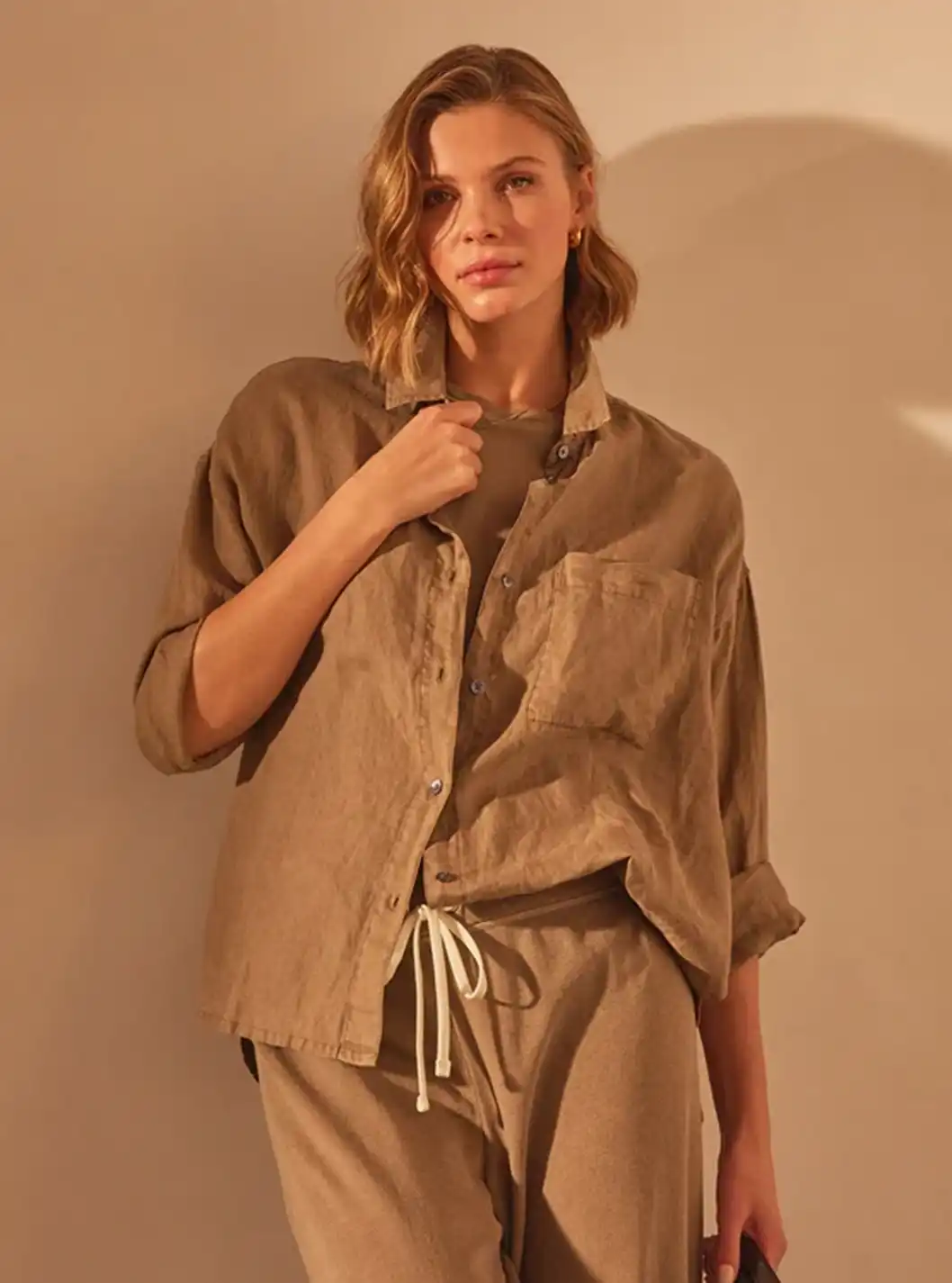 GARMENT DYED LINEN SHIRT