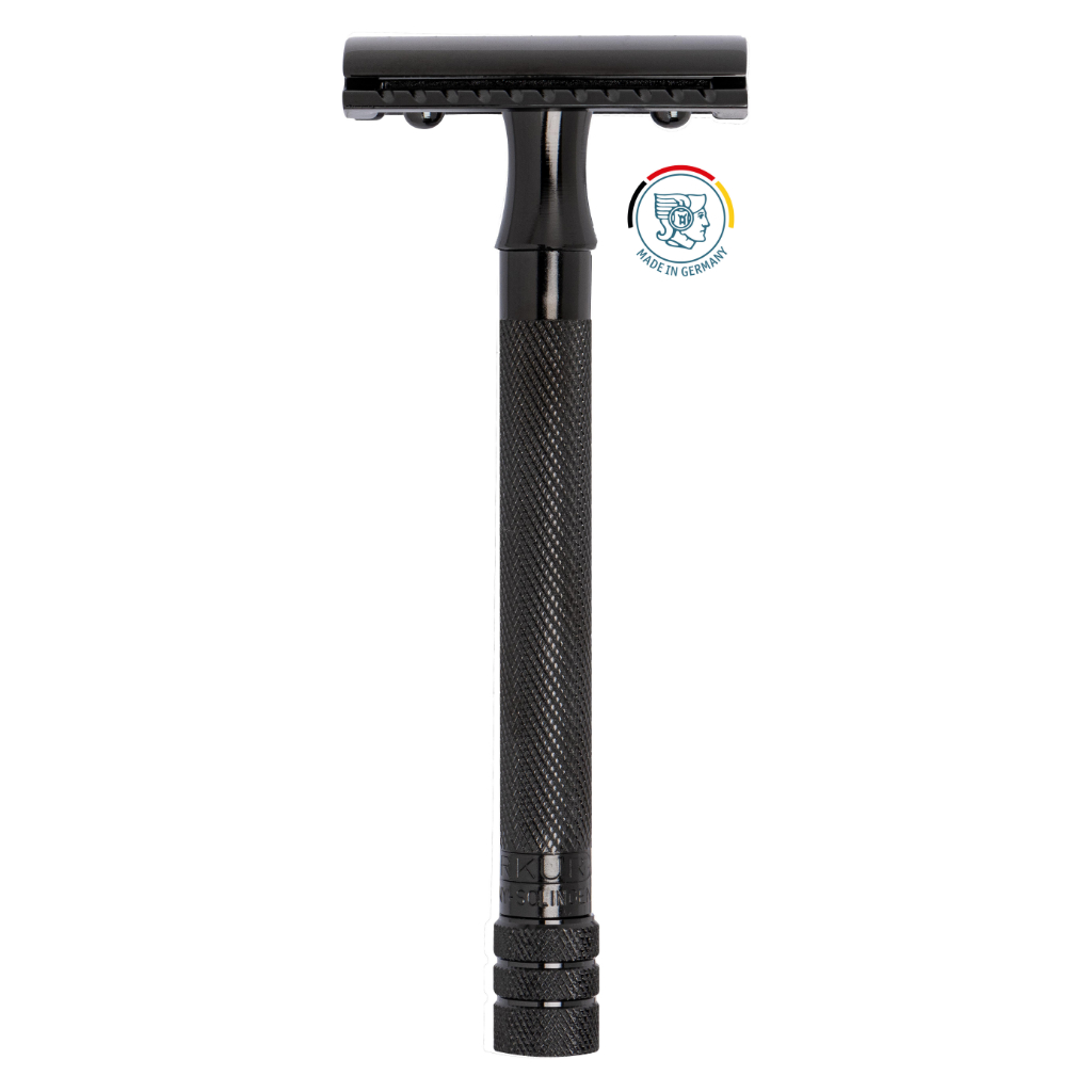 מכשיר גילוח שחור ידית ארוכה ודקה | MERKUR 23B Double Edge