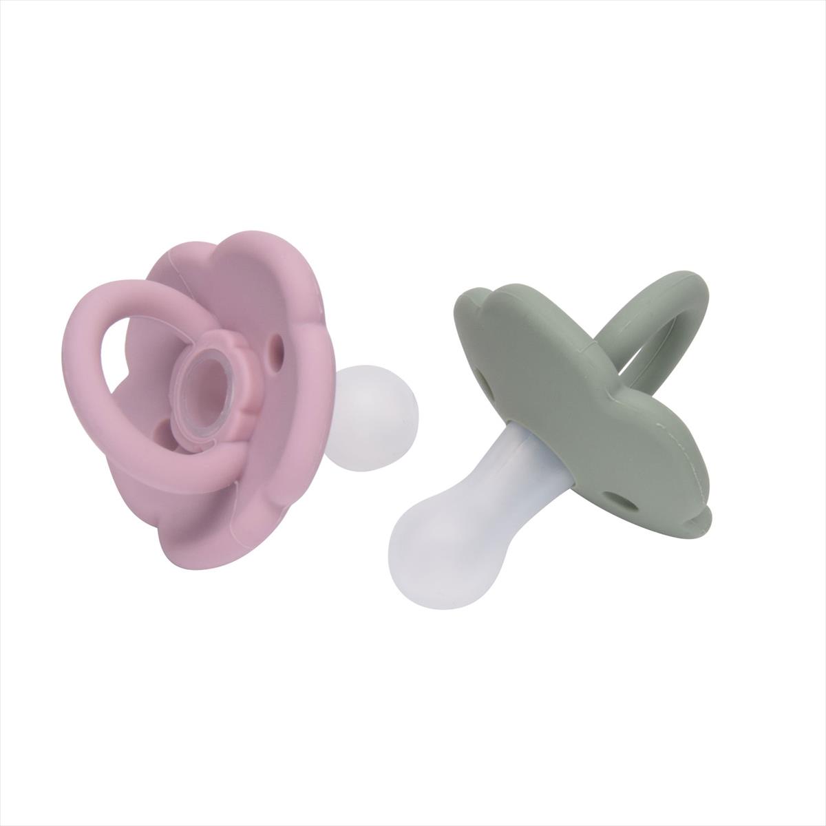זוג מוצצי סיליקון  blush /sage +6M