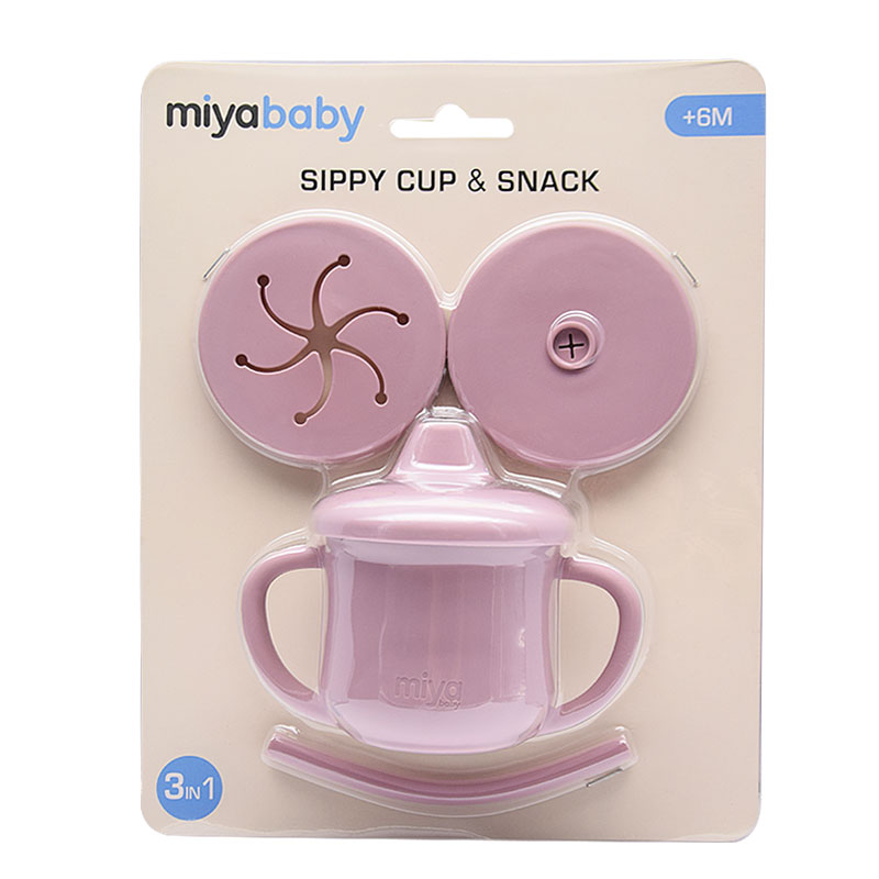 כוס סיליקון לשתייה וחטיפים 3ב1 BLUSH