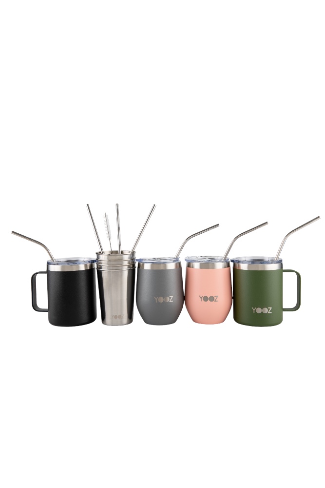 Eco-friendly Stylish reusable drinkware set for 4