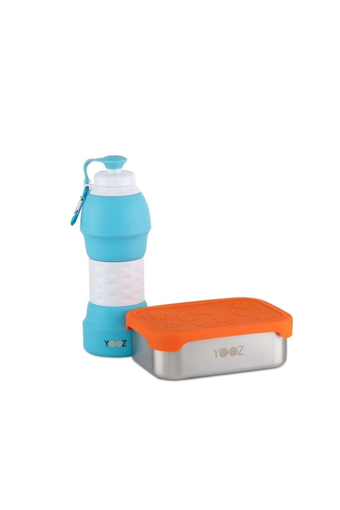 Essential kindergarten set - 580ml collapsible bottle and 800ml food container