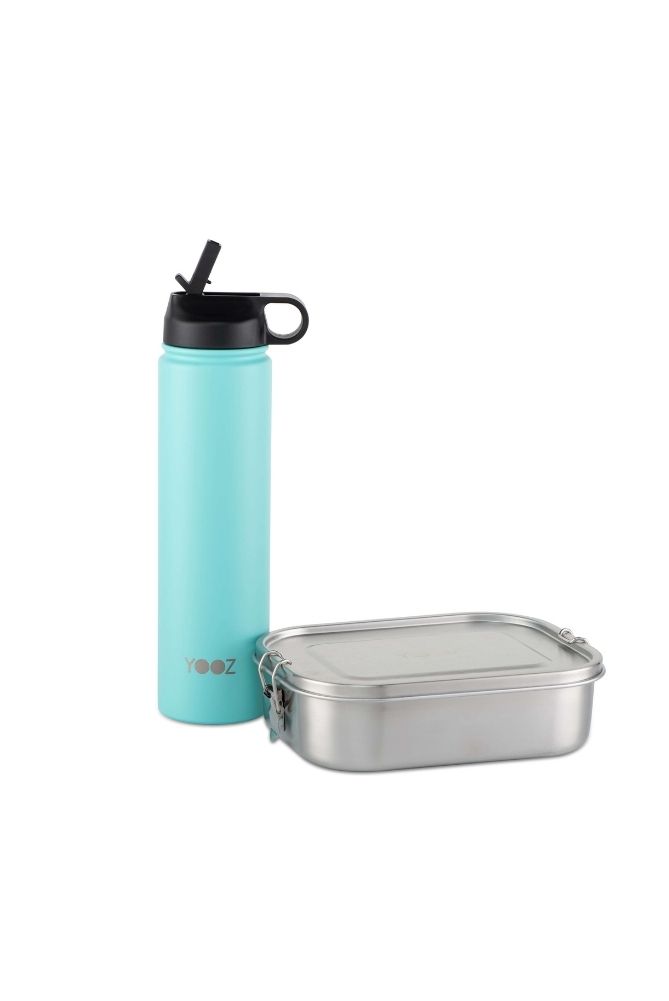 Elementary school set - 750ml water bottle with straw and 1200ml food container