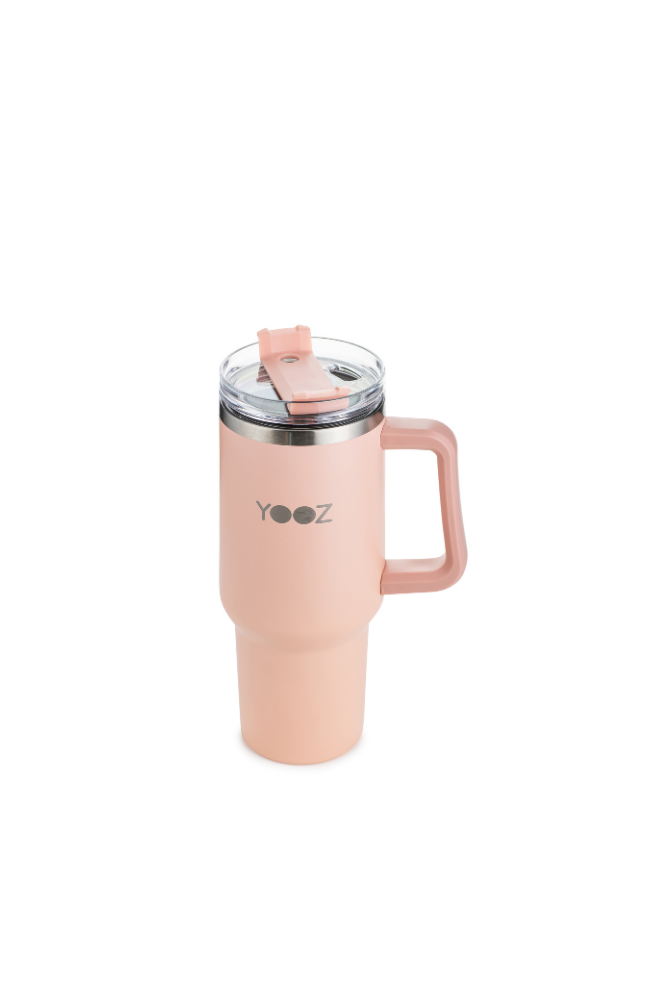 Thermal Travel Tumbler with Handle and Straw Lid