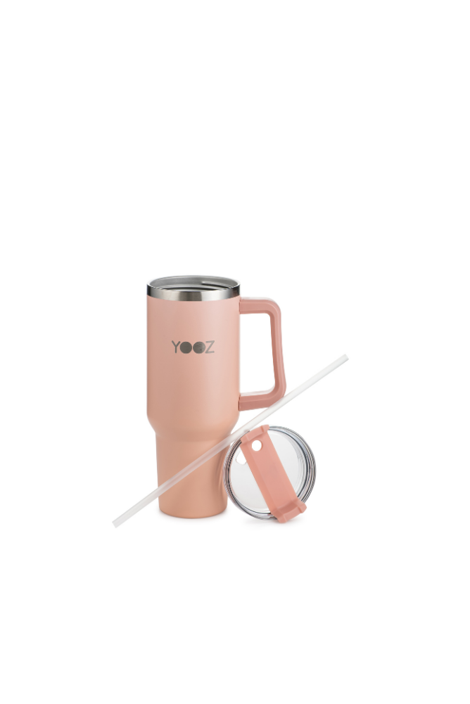 Thermal Travel Tumbler with Handle and Straw Lid