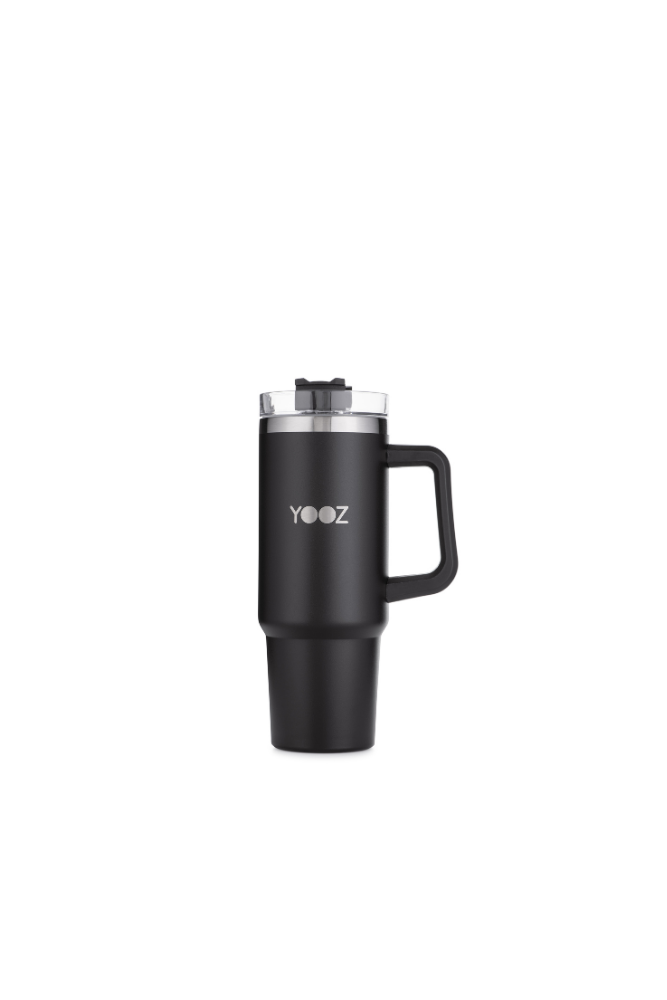 Thermal Travel Tumbler with Handle and Straw Lid