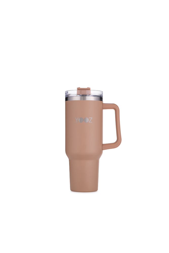 Thermal Travel Tumbler with Handle and Straw Lid