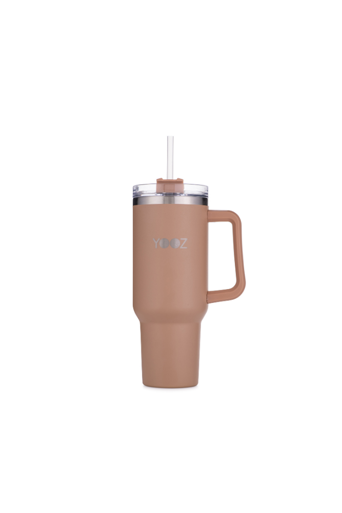 Thermal Travel Tumbler with Handle and Straw Lid