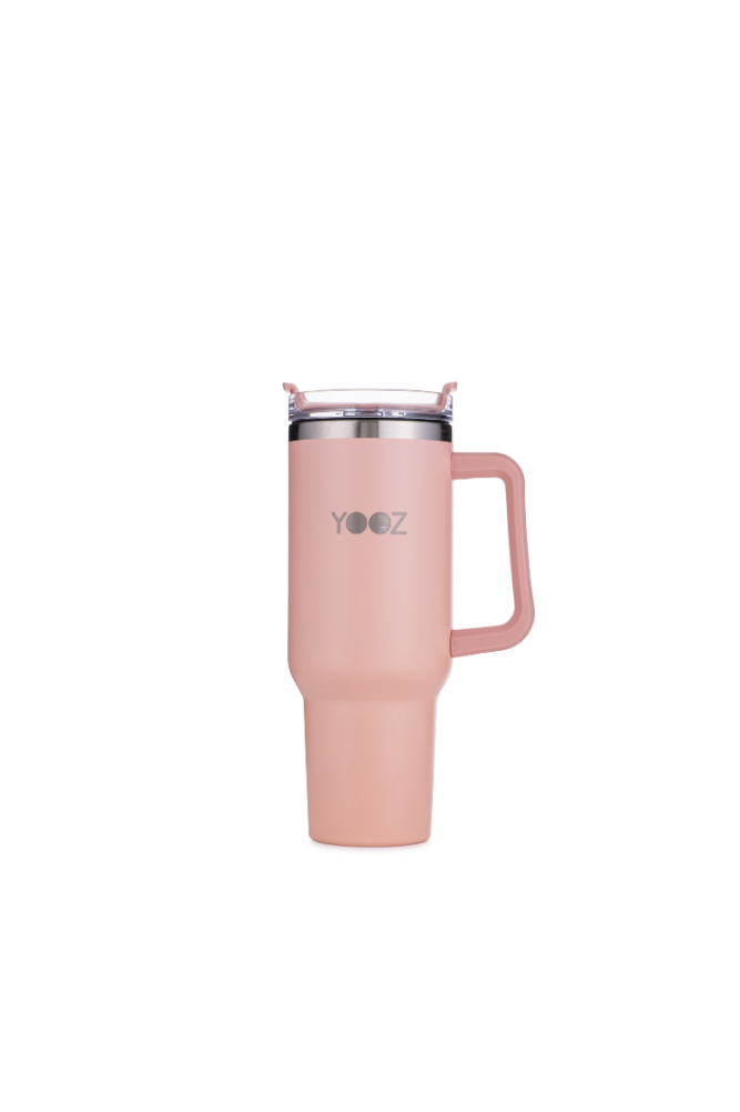 Thermal Travel Tumbler with Handle and Straw Lid