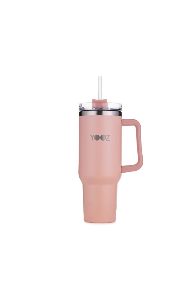 Thermal Travel Tumbler with Handle and Straw Lid