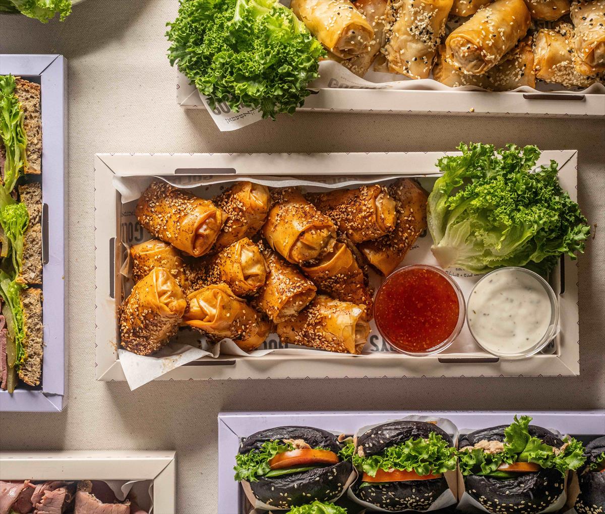 A tray of Sichuan-style vegetable mini-pastry