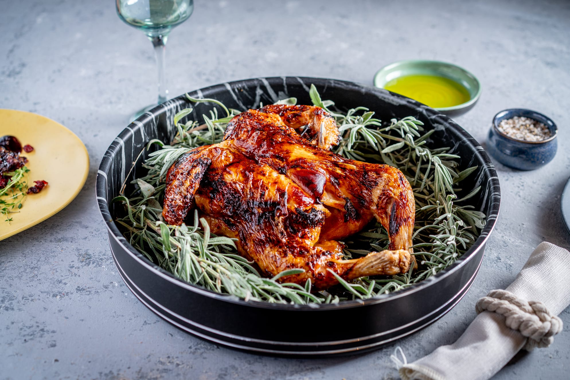 עוף שלם בדבש ובירה