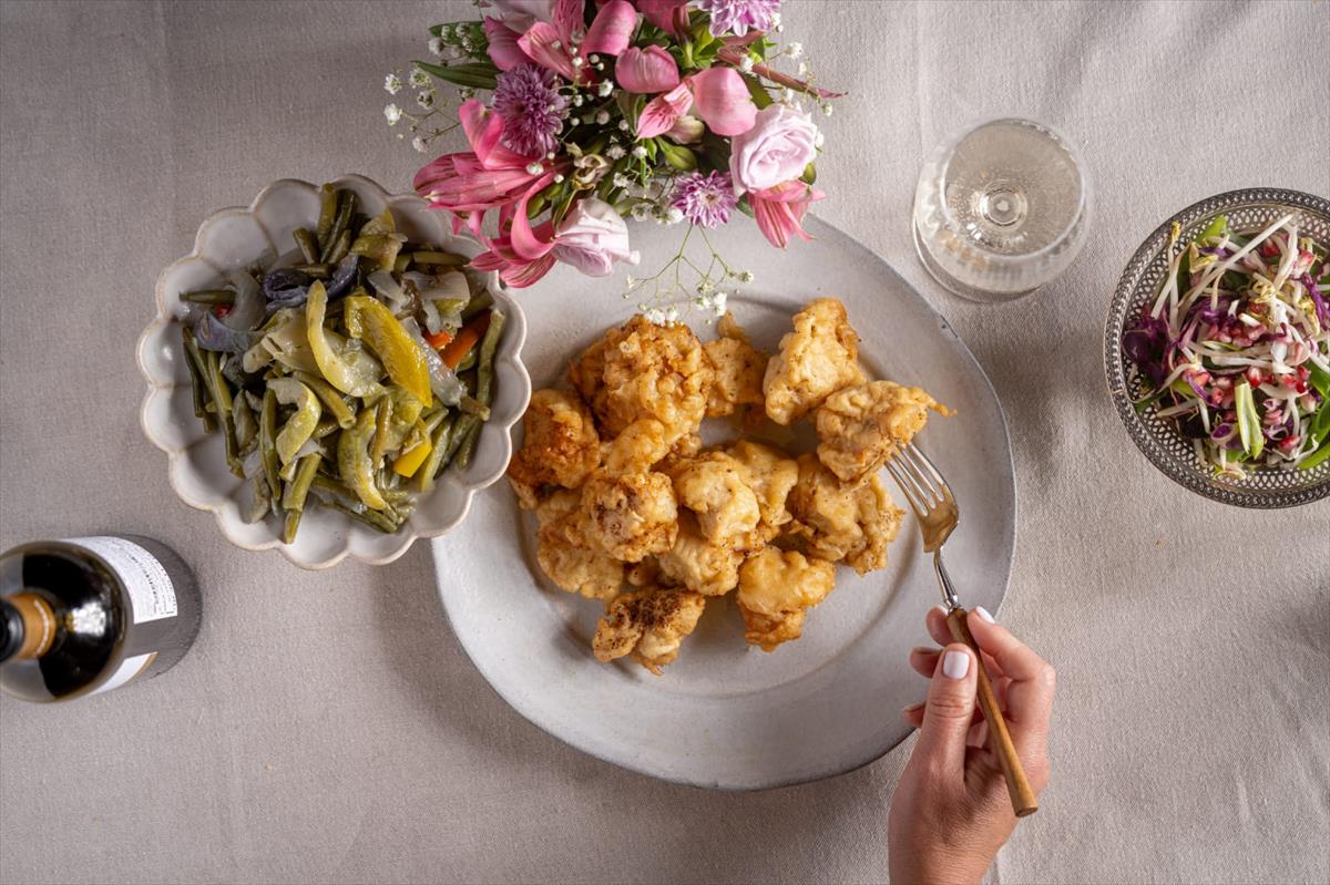 Tempura schnitzel bites
