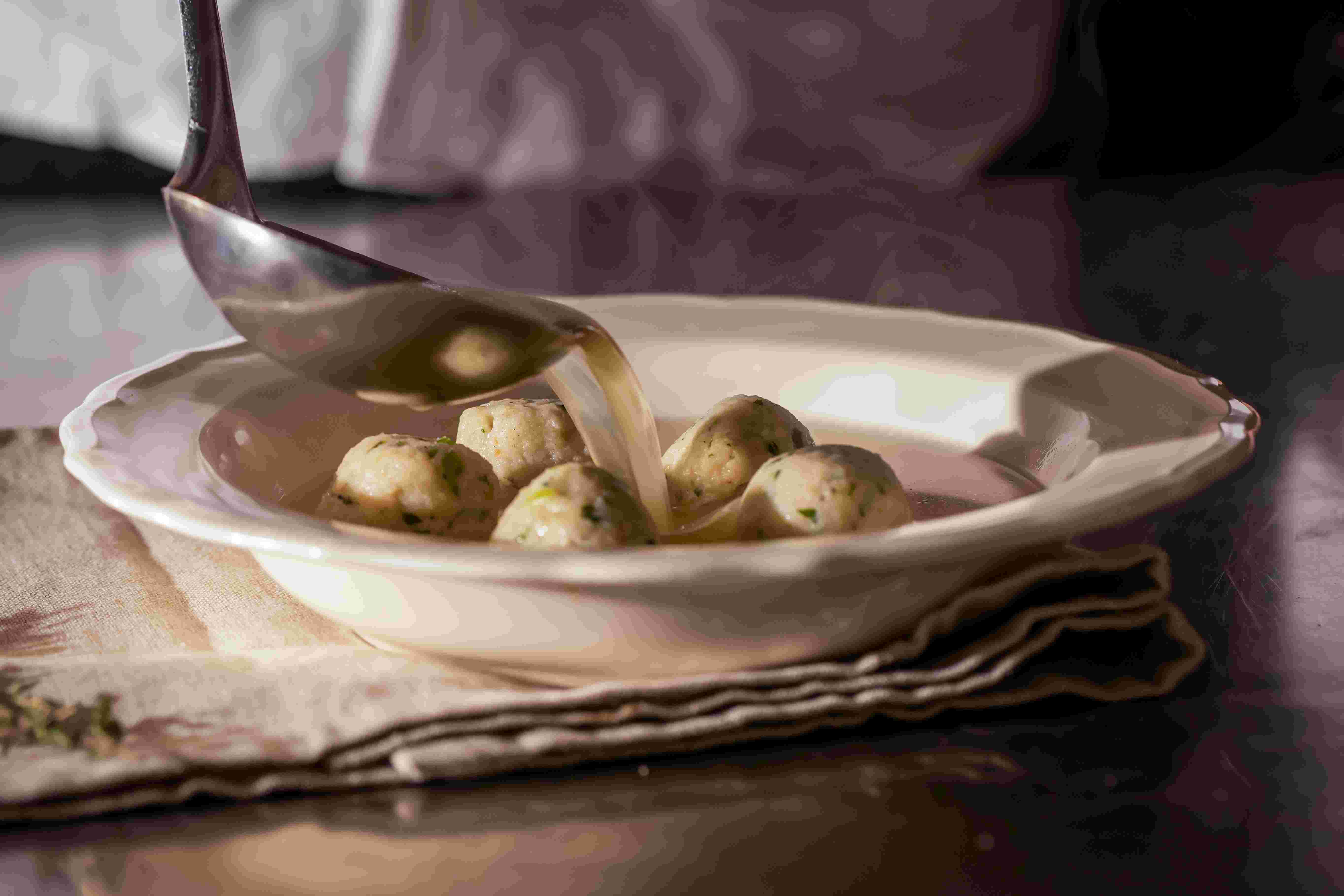 Lamb Consommé with Herb Dumplings