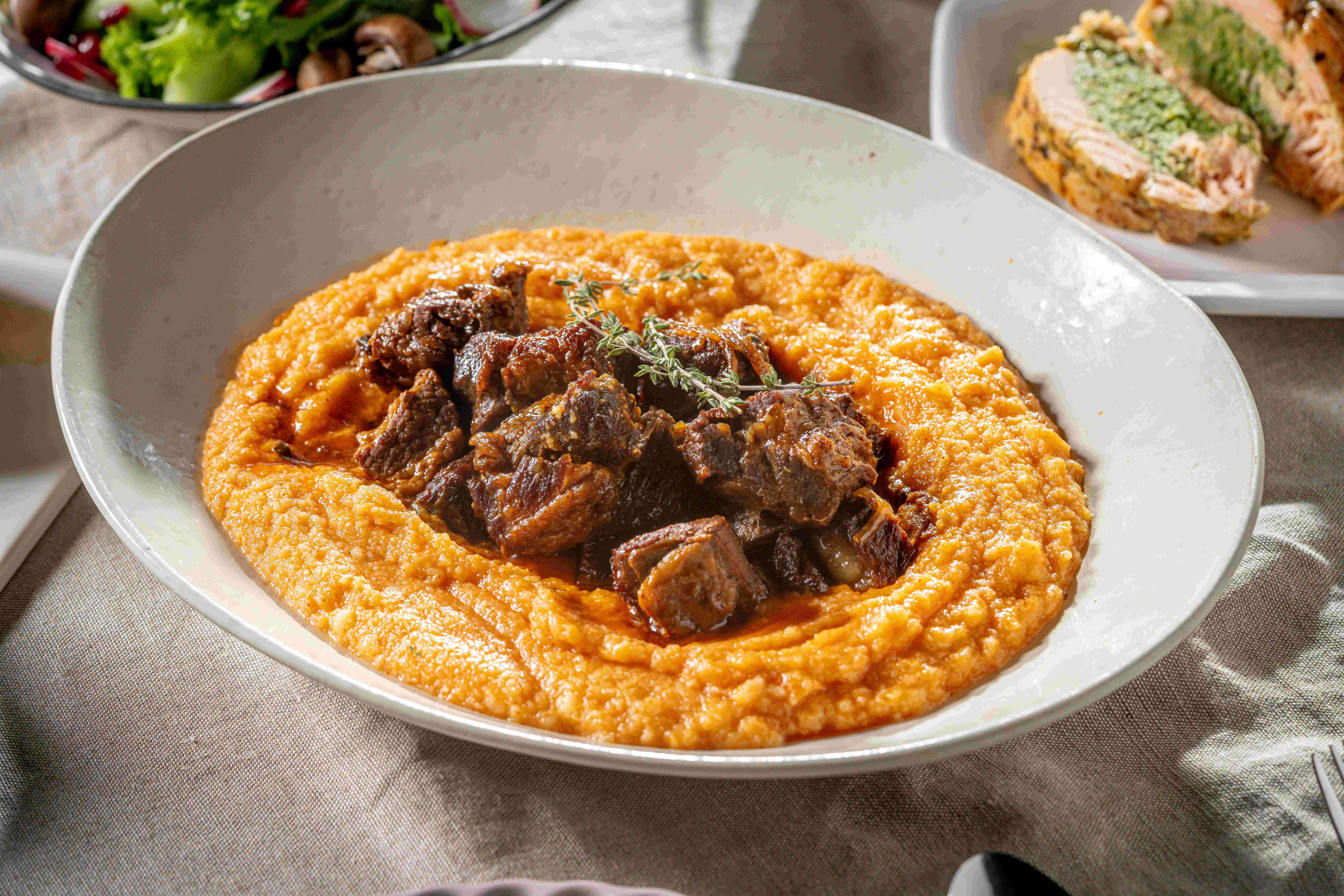 Beef Chuck Ragout on Sweet Pumpkin Polenta
