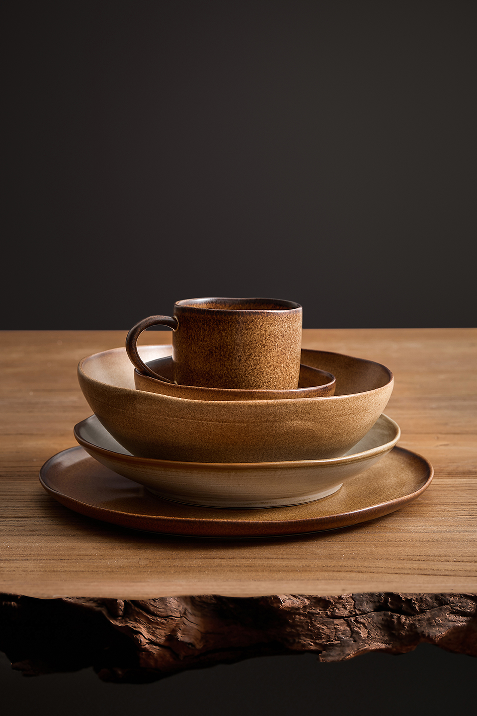 צלחת 16/20/23/27 ס"מ אסימטרי WoodFire