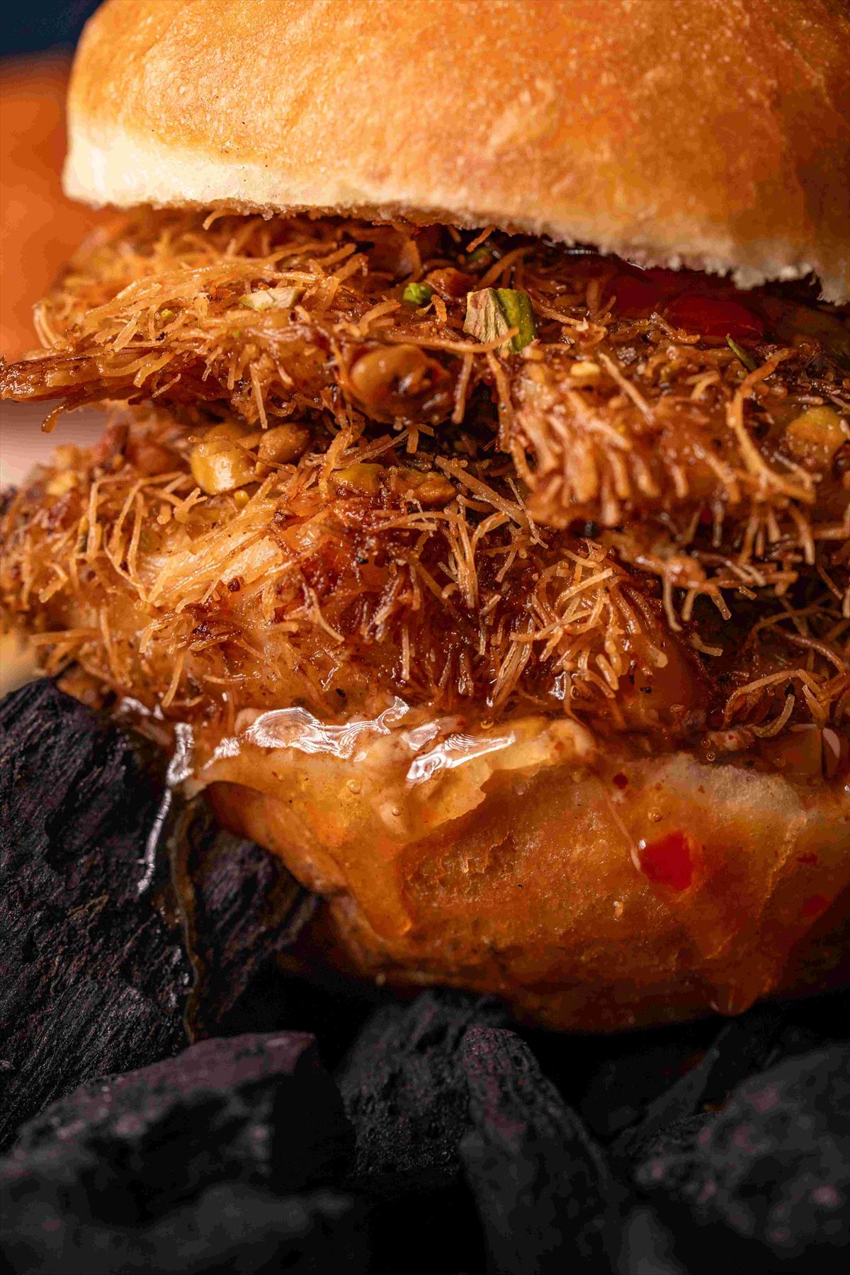 Crispy schnitzel Dubai donut