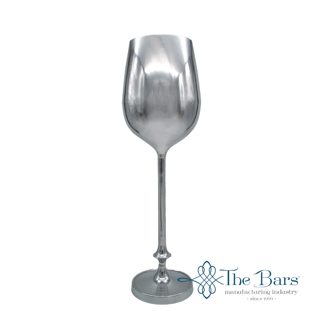 שמפניירה אלומיניום עם רגל בצורת גביע יין