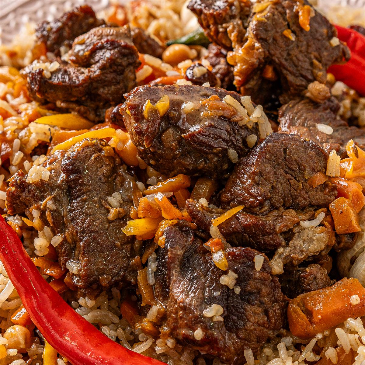 פלוב אוזבקי  אמיתי - בקר