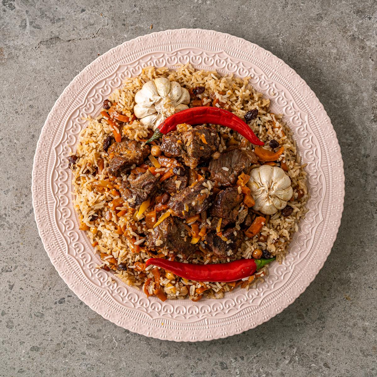 פלוב אוזבקי  אמיתי - בקר