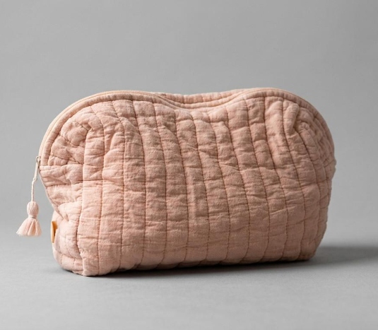 תיק רחצה בד גדול ורדרד